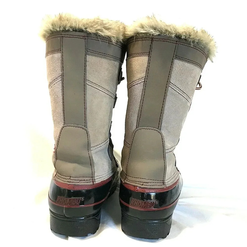 Khombu Suede Duck Boots North Star Leather Shearling Lined 7 Tan Snow Winter